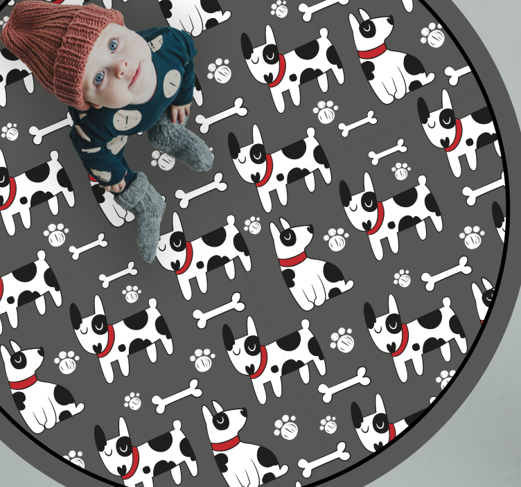 Playful Dog Patterns kids vinyl rug - TenStickers