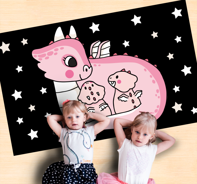 Playful Dragon Duo playroom carpet - TenStickers