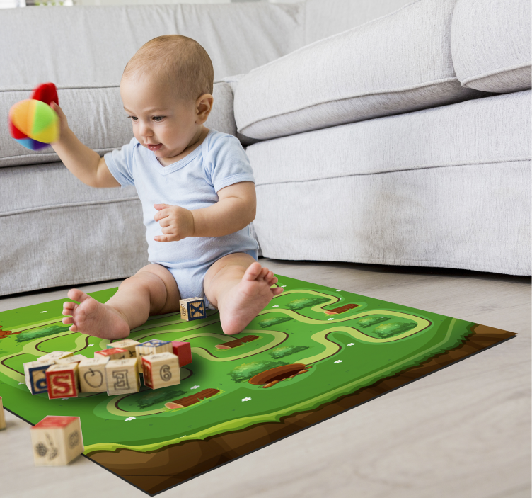 Playful Pathway game vinyl rug - TenStickers