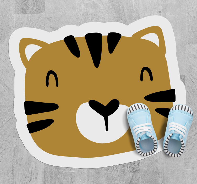Playful Tiger Face nursery vinyl rug - TenStickers