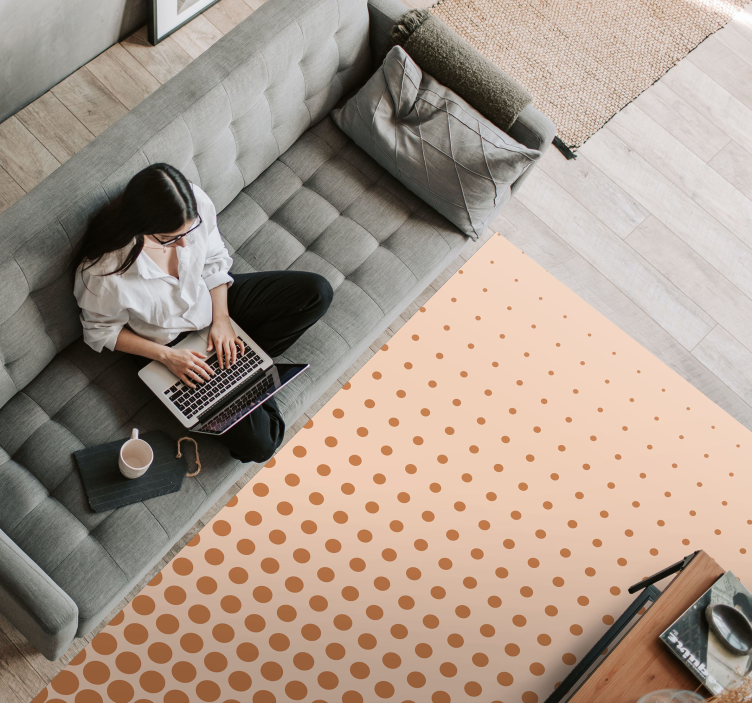 Polka Dot Gradient striped vinyl rug - TenStickers