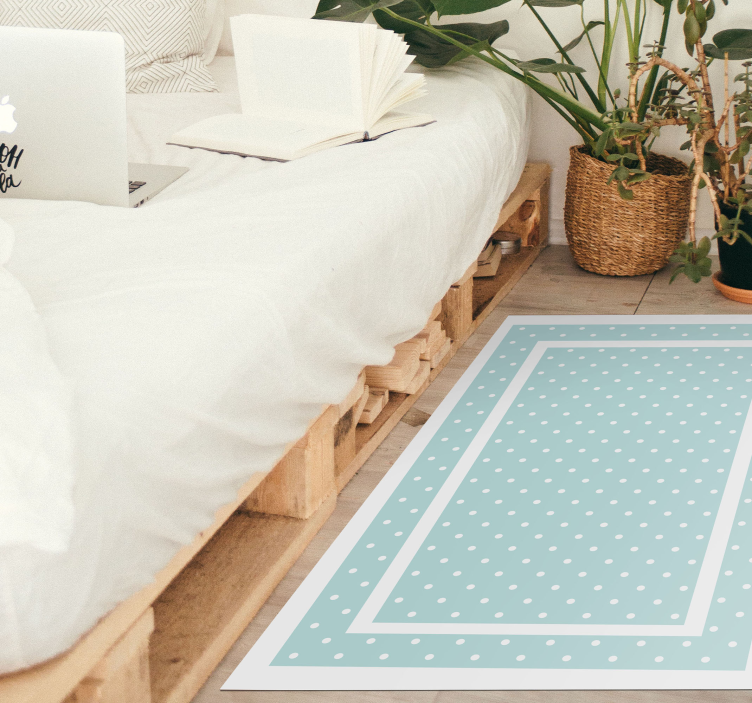 Polka Dot Simplicity bedroom vinyl rug - TenStickers