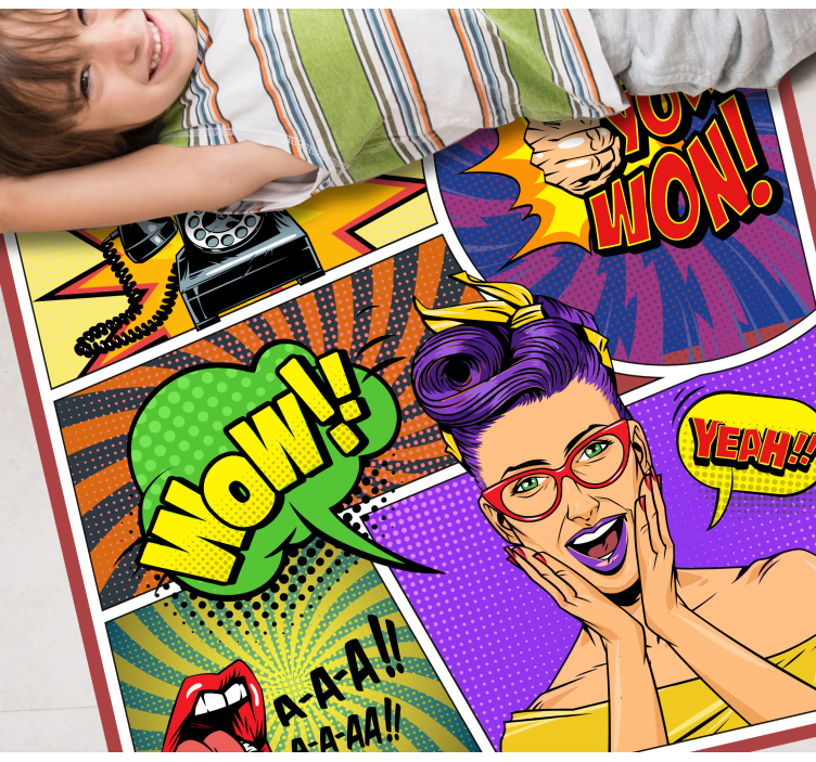 Pop Art Expressions kids vinyl rug - TenStickers