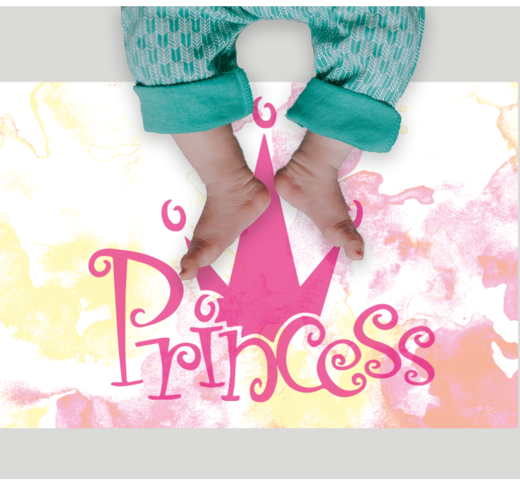 Princess Crown Theme nursery vinyl rug - TenStickers