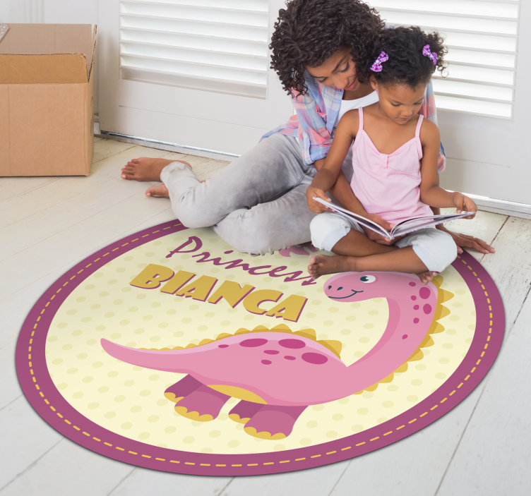 Princess Dinosaur nursery vinyl rug - TenStickers