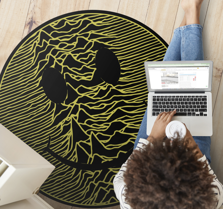 Pulsar smiley face bedroom rug - TenStickers