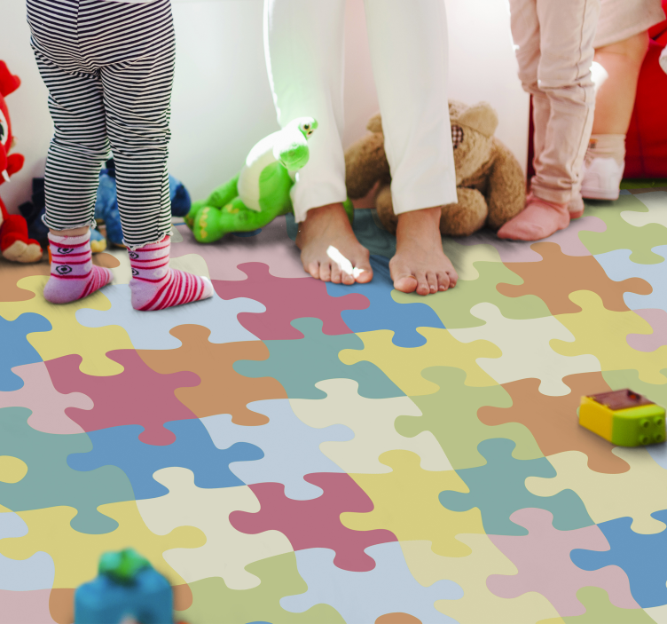 Puzzle Pattern kids vinyl rug - TenStickers