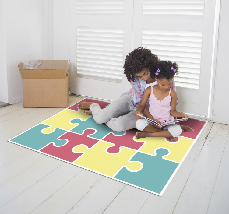 Puzzle Piece Play game vinyl rug - TenStickers