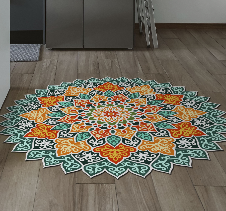 Radiant circle design mandala vinyl rug - TenStickers