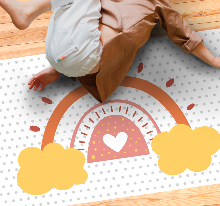 Rainbow cloudscape nursery vinyl rug - TenStickers