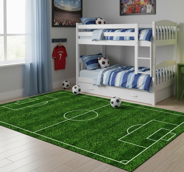 Rectangular vinyl rug realistic football field - TenStickers