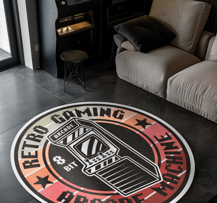 Retro Arcade Gaming Circle rug for teens - TenStickers