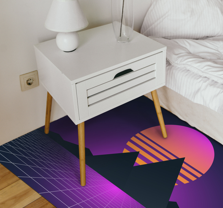 Retro Sunset Geometry vintage vinyl rug - TenStickers