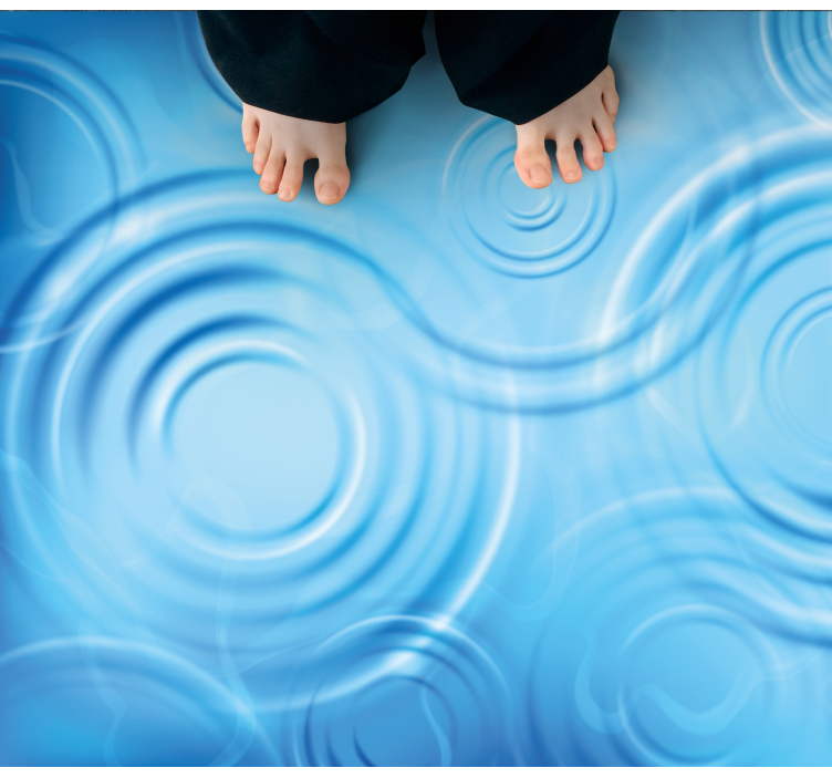 Rippling Water Effect bathroom vinyl rug - TenStickers