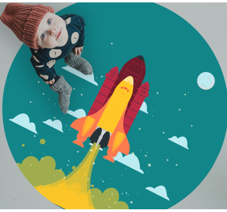 Rocket launch star vinyl rug - TenStickers