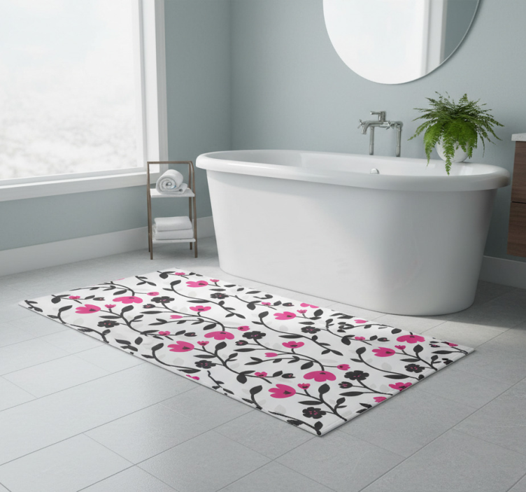 Rose texture bathroom vinyl rug - TenStickers