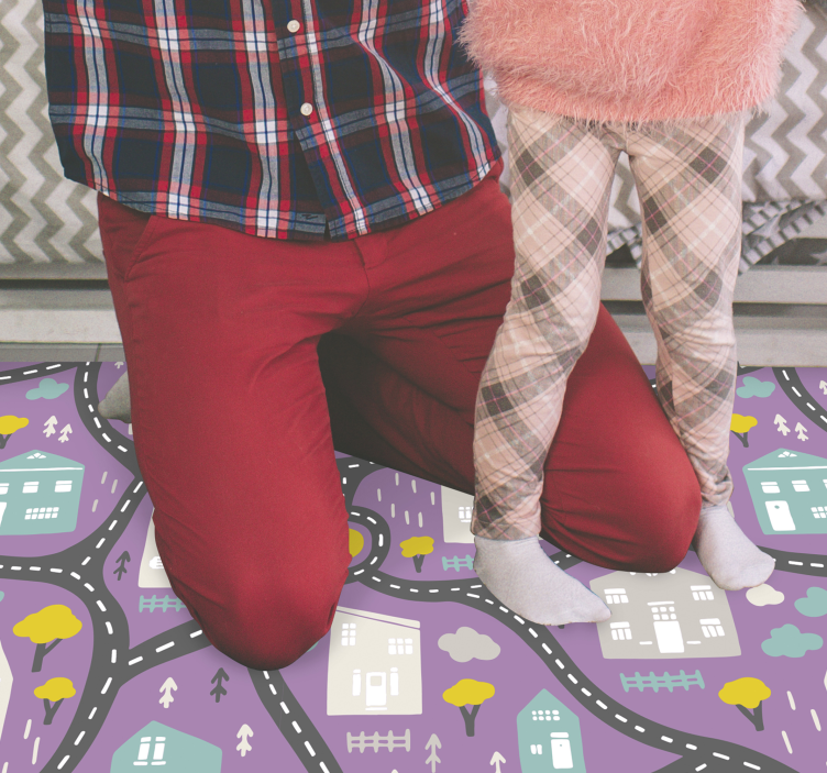 Route Map Game road vinyl rug - TenStickers