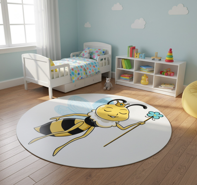 Royal bee character animal vinyl rug - TenStickers