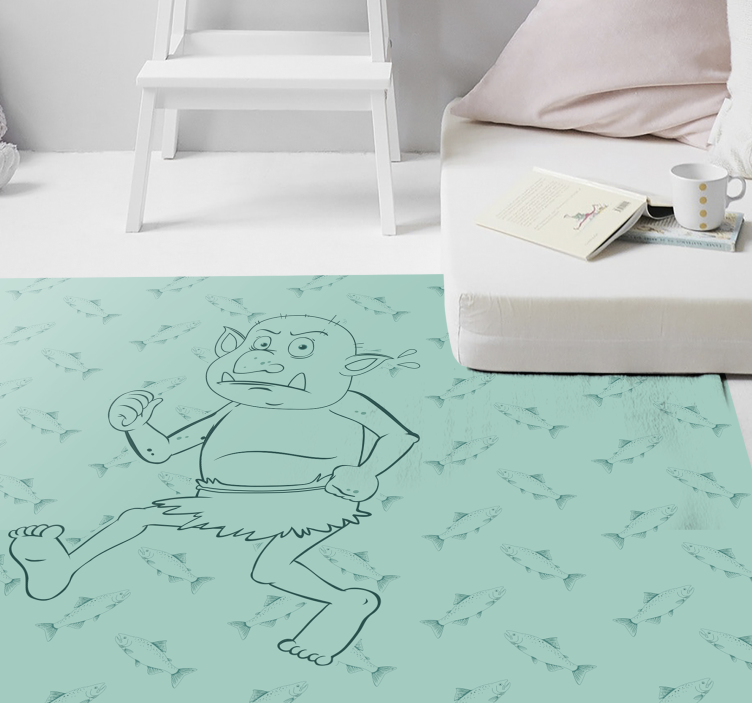 Runaway Cartoon Character kids vinyl rug - TenStickers