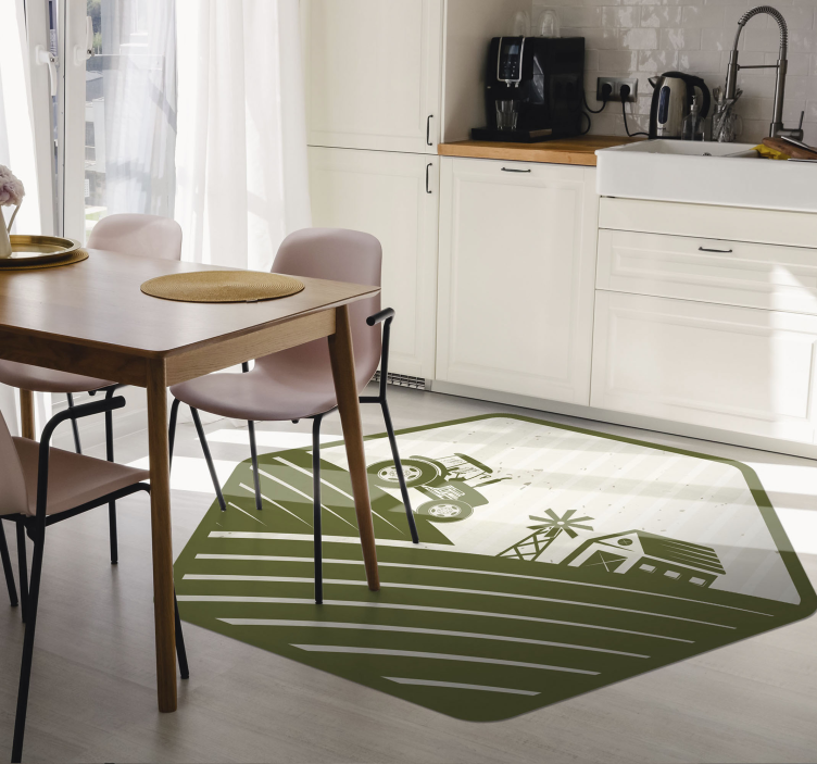 Rural Farm Scene nature vinyl rug - TenStickers
