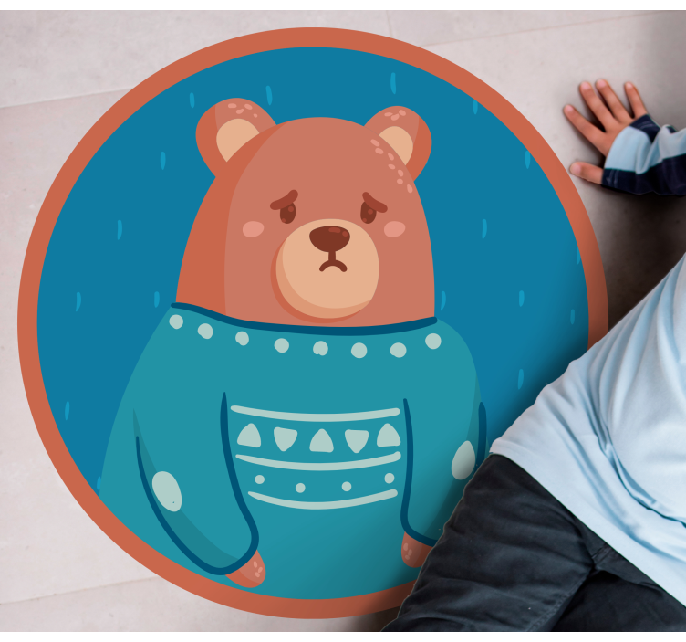 Sad Bear Sweater nursery vinyl rug - TenStickers