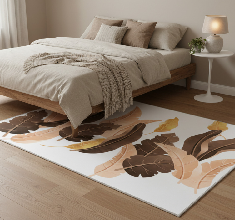 Savannah beige plants bedroom vinyl rug - TenStickers