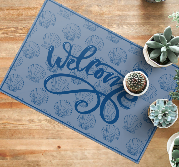 Seashell Welcome Script custom rug - TenStickers