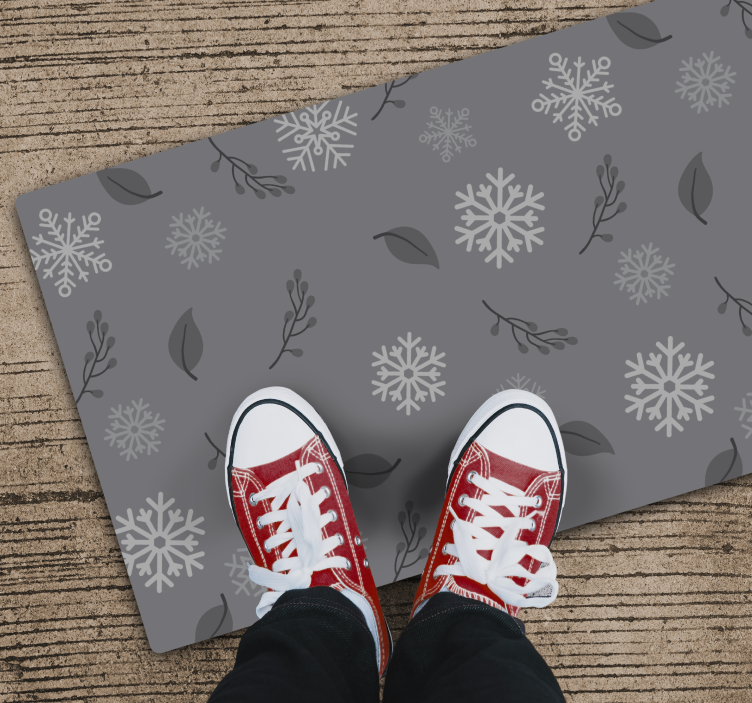Seasonal Flurry Motif Christmas vinyl rug - TenStickers