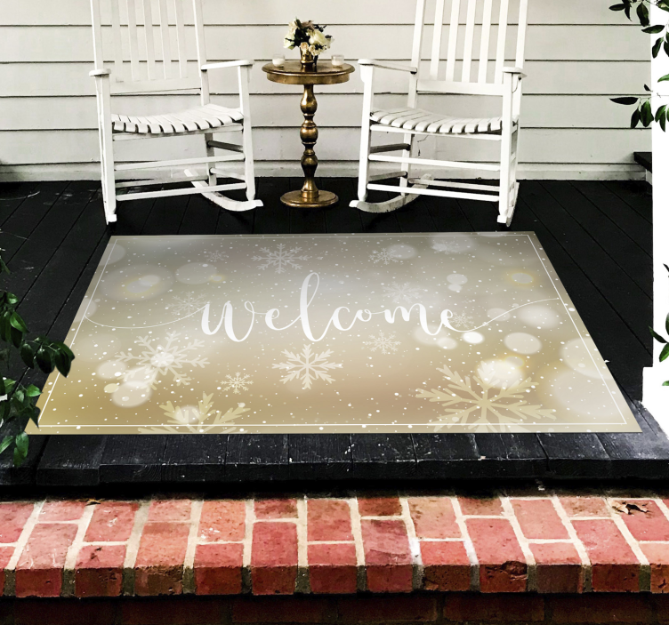 Seasonal Welcome Message Christmas vinyl rug - TenStickers
