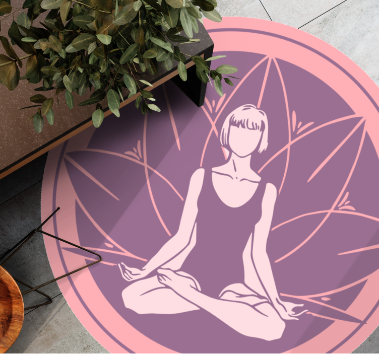 Serene Meditation Symbol mandala vinyl rug - TenStickers