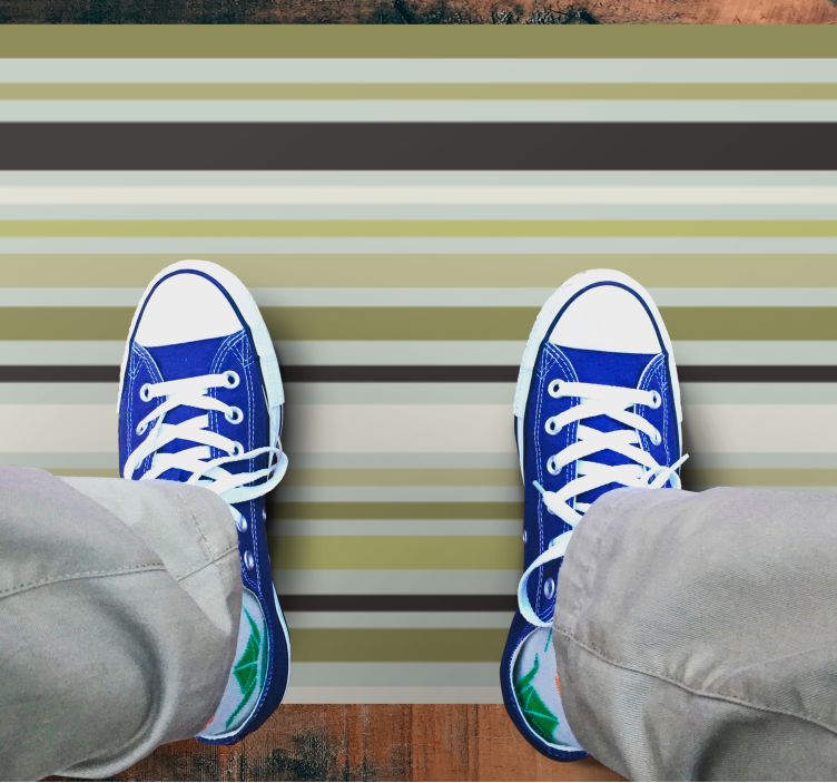 Shades of green lines geometric pattern carpet - TenStickers