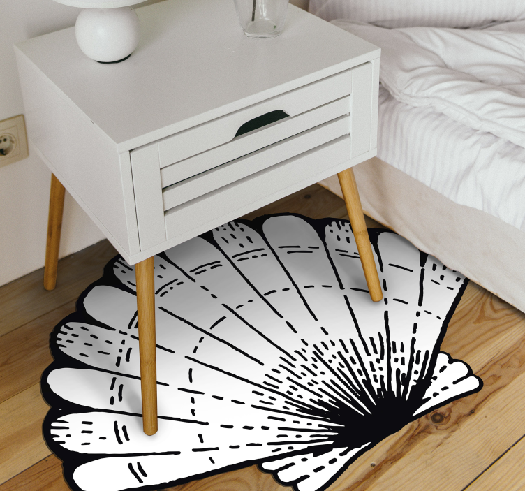 Shell patterned accent nature vinyl rug - TenStickers