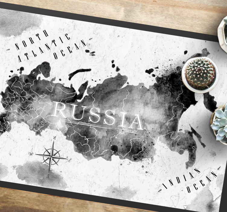 Single Color Global Map world map vinyl rug - TenStickers