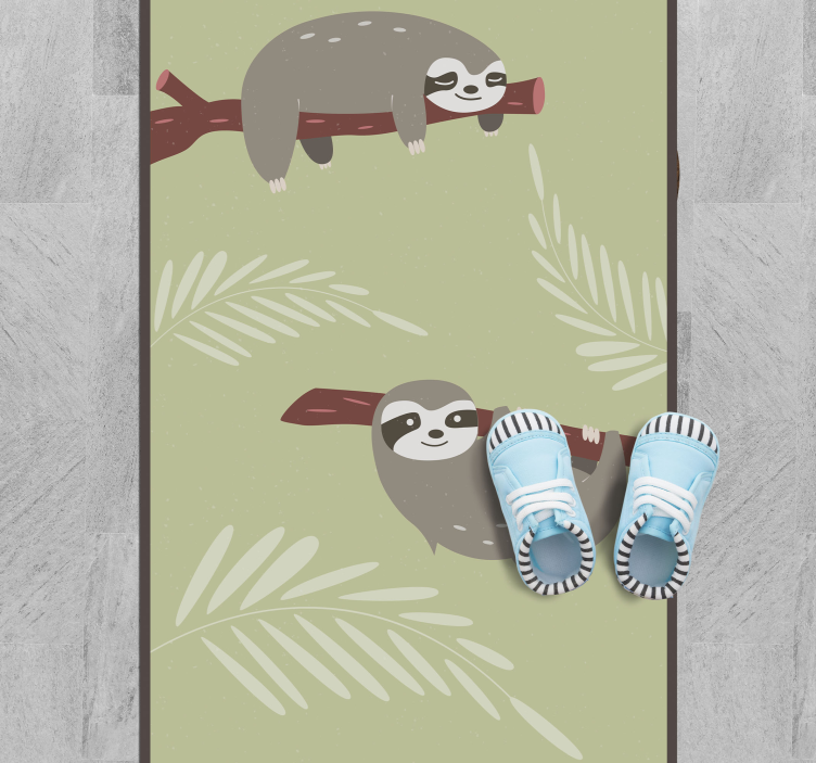 Sloth Baby Room Accessories nursery vinyl rug - TenStickers