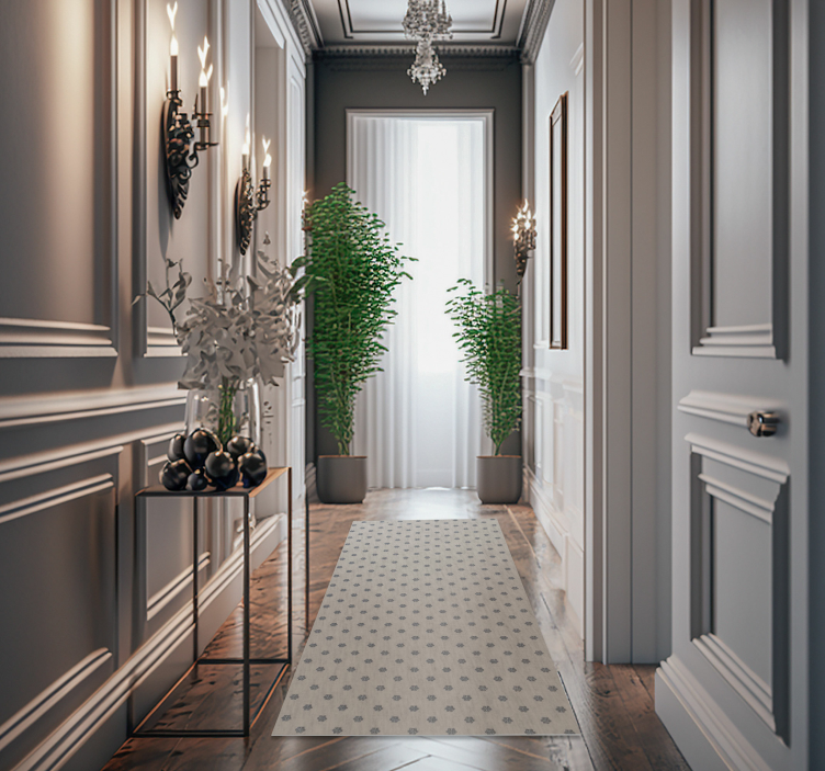 Small flowers pattern vinyl hallway runner - TenStickers