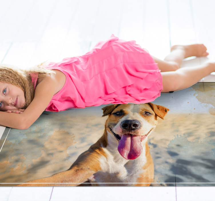 Smiling Canine Portrait animal vinyl rug - TenStickers