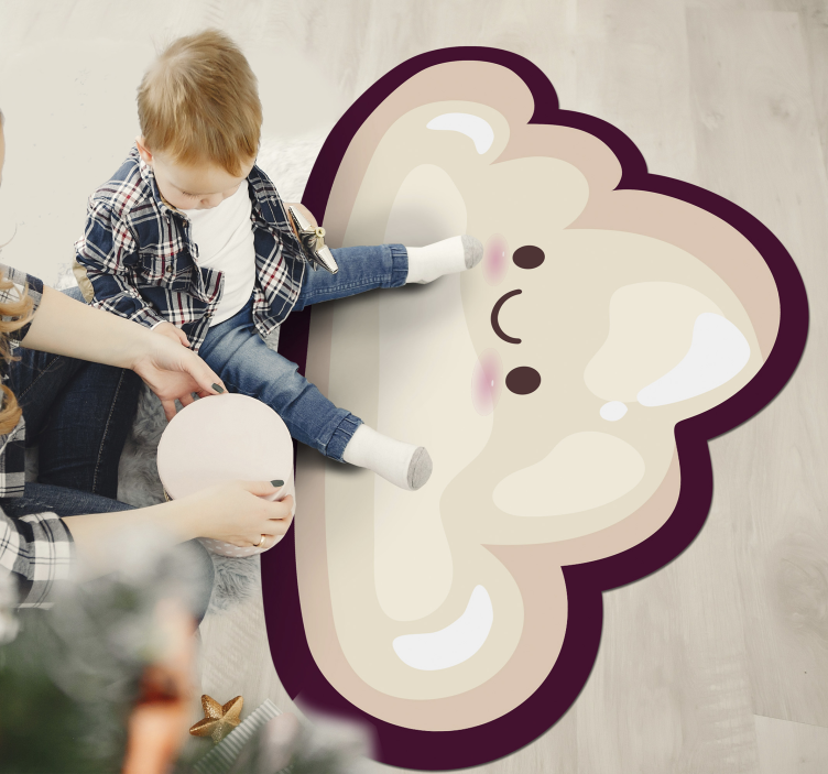 Smiling Cloud kids vinyl rug - TenStickers