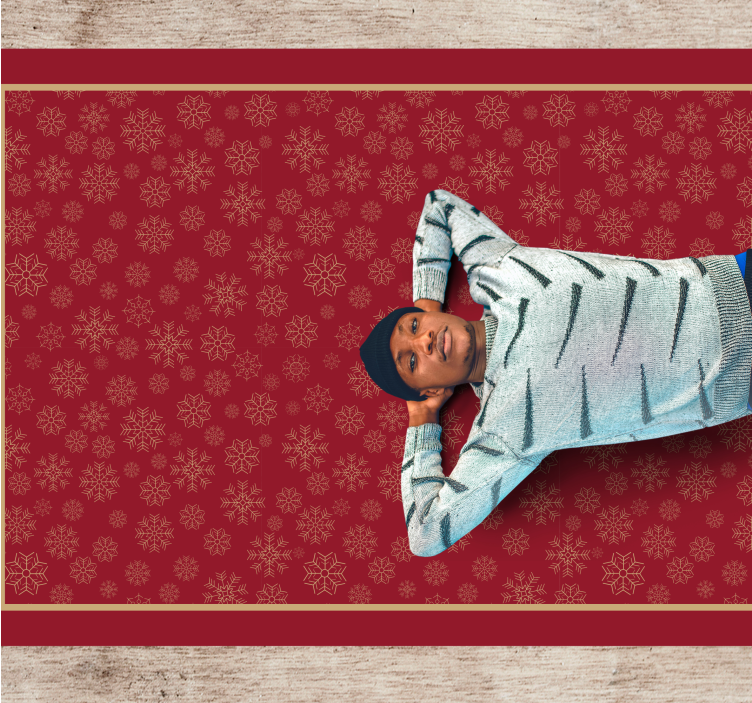 Snowflake design Xmas-decor Christmas vinyl rug - TenStickers