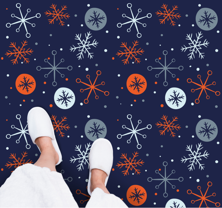 Snowflake Motifs Christmas vinyl rug - TenStickers