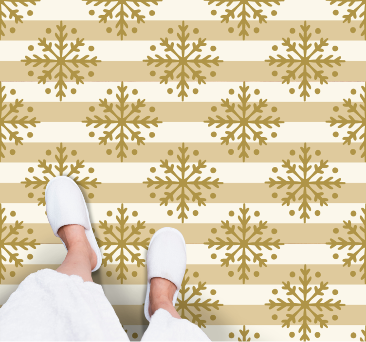 Snowflake Stripes Christmas vinyl rug - TenStickers