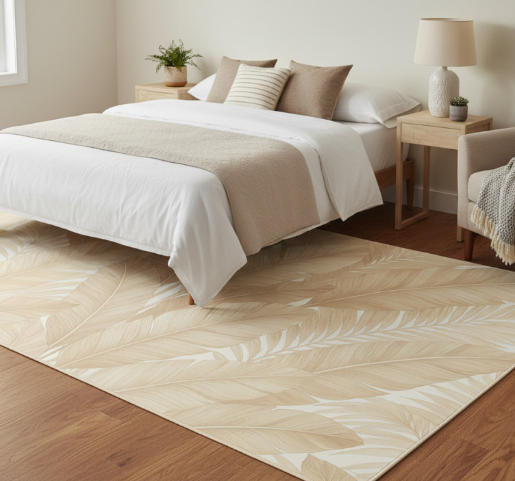 Soft botanical bedroom vinyl rug - TenStickers