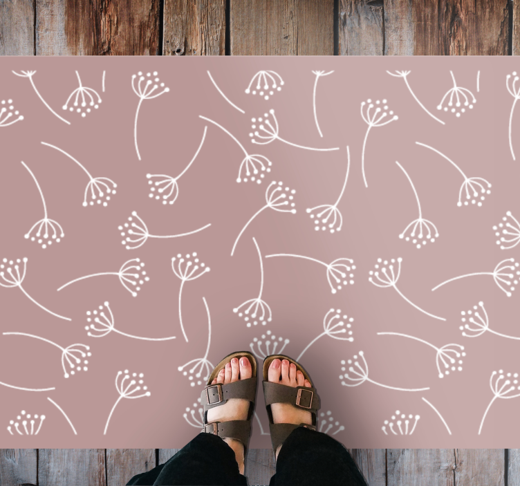 Soft Floral Pattern nature vinyl rug - TenStickers