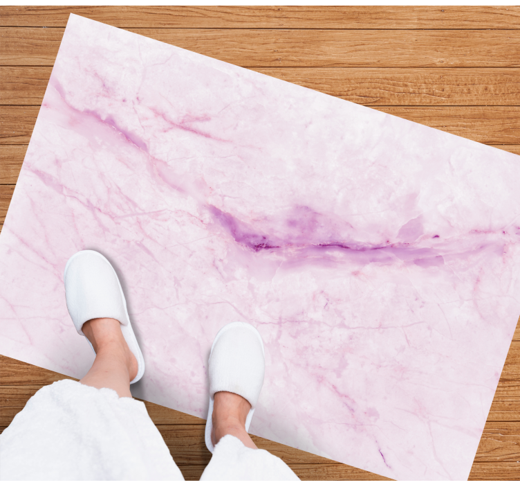 Soft Pink Veining marble vinyl rug - TenStickers