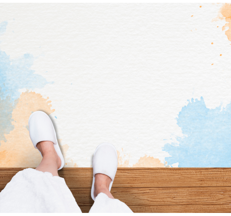 Soft watercolour hues bathroom vinyl rug - TenStickers