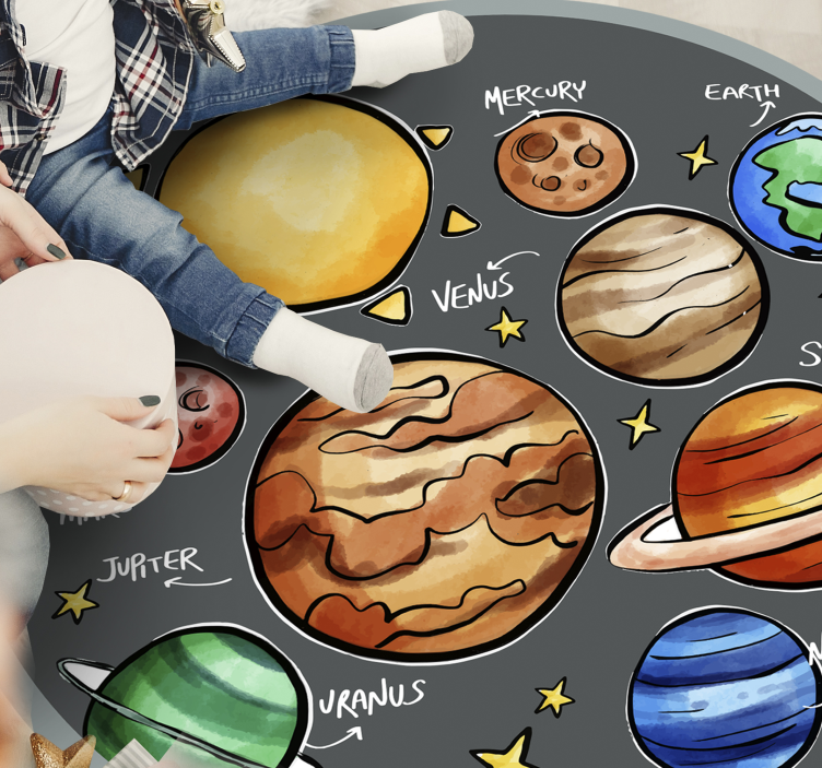 Solar System Playzone game vinyl rug - TenStickers