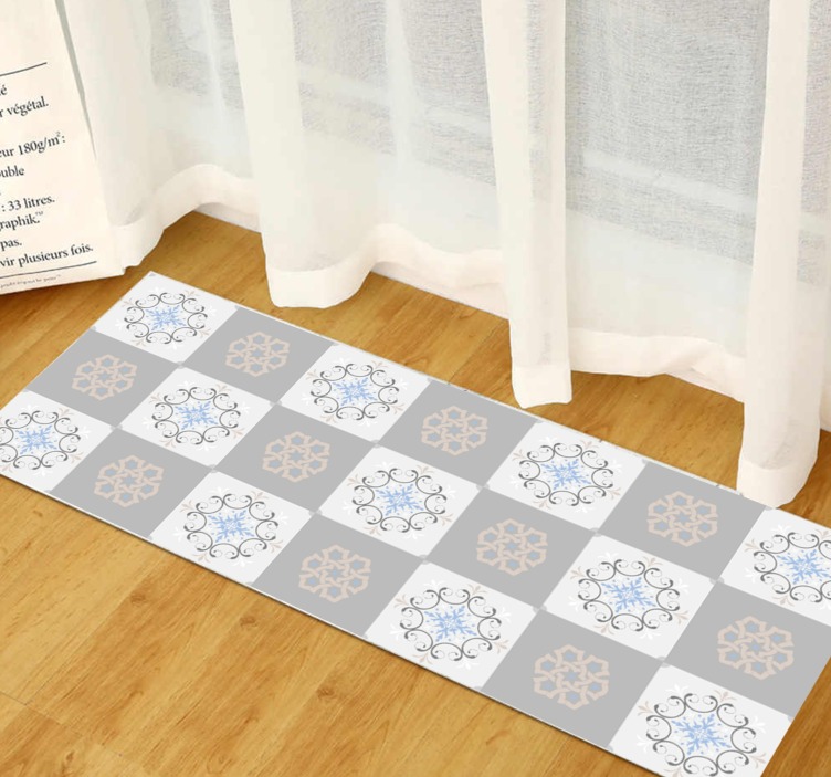 Sophisticated Textured Tiles tile vinyl rug - TenStickers