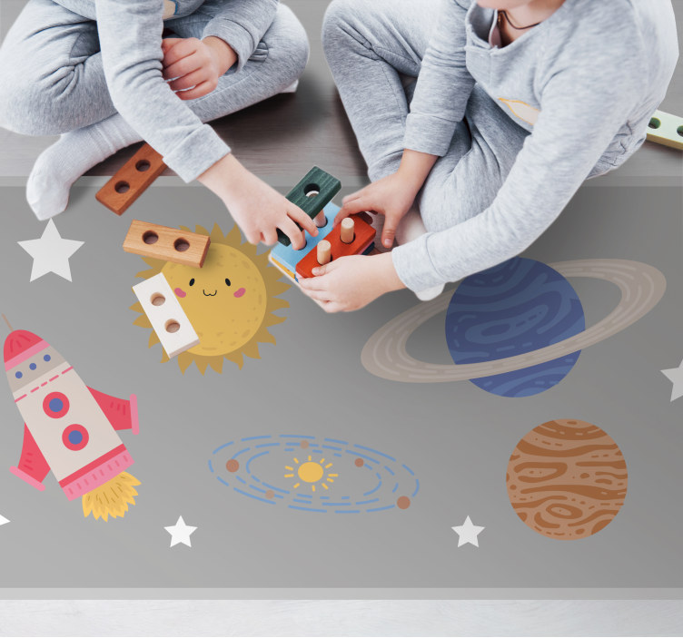 Space Adventure Theme playroom carpet - TenStickers