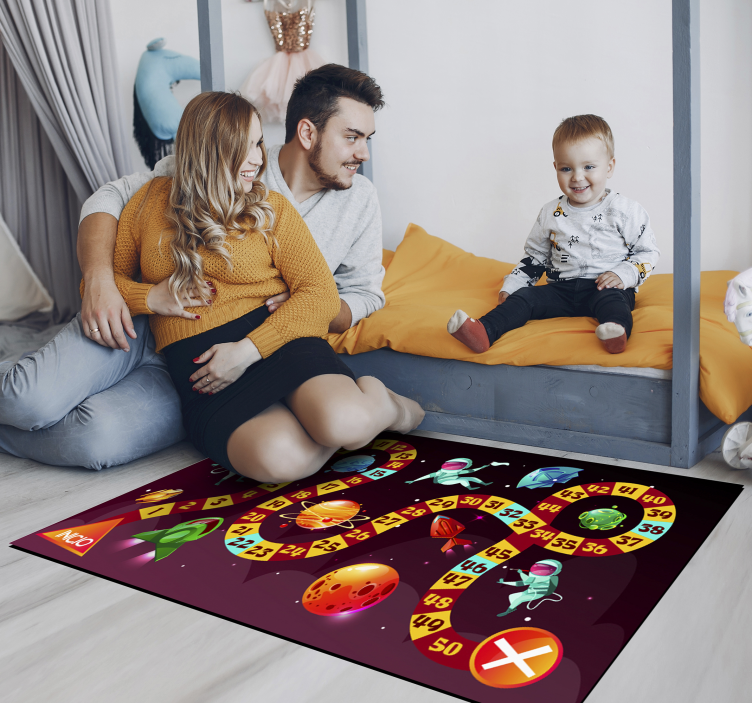 Wonderful space astronaut game vinyl rug - TenStickers