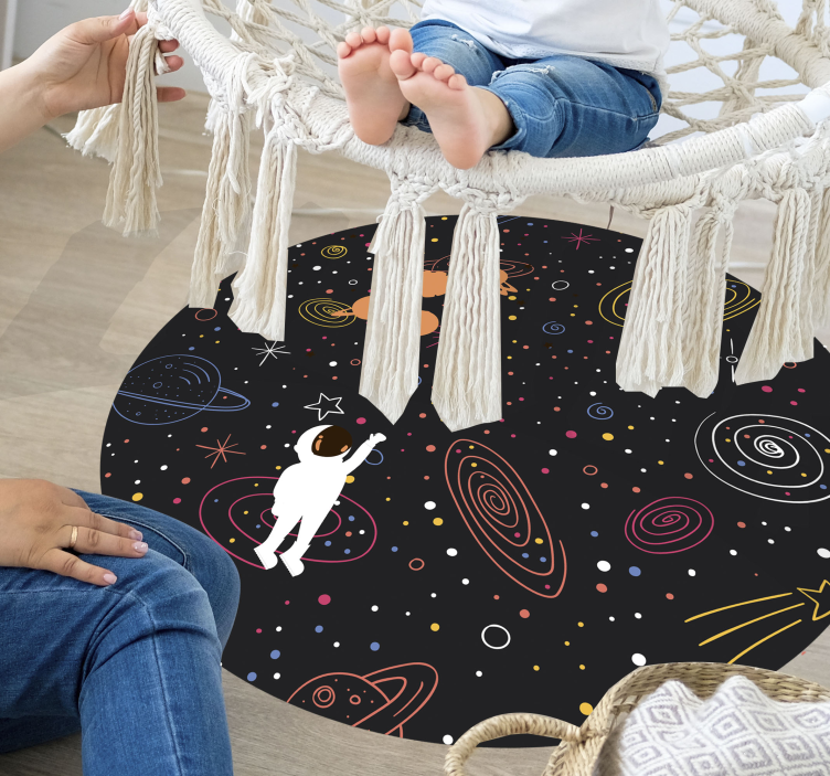 Space Exploration Motif kids vinyl rug - TenStickers