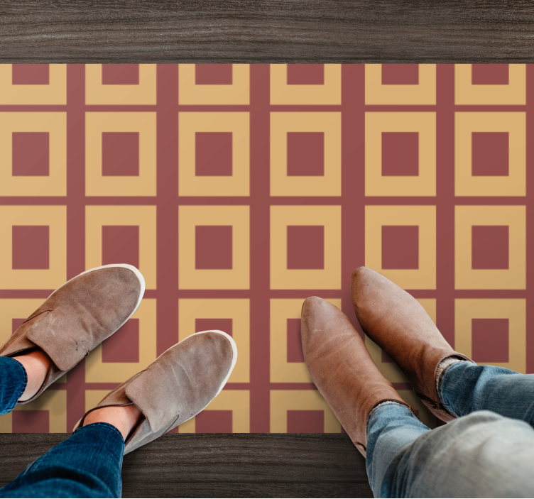 Squares pattern geometric vinyl rug - TenStickers